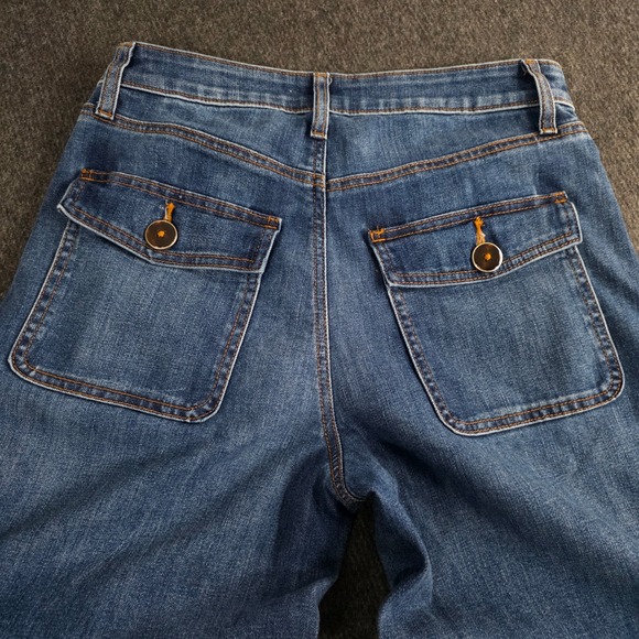 Chicos SO SLIMMING High Rise Wide Leg Jean Size 4R Blue Denim Cargo Pocket - Picture 7 of 11